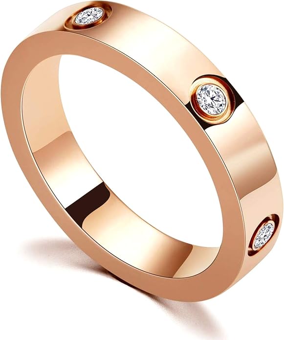 18K Gold-Plated Love Friendship Ring for Women – Stainless Steel Promise Ring & Wedding Band | PDWZNBA Gift Jewelry