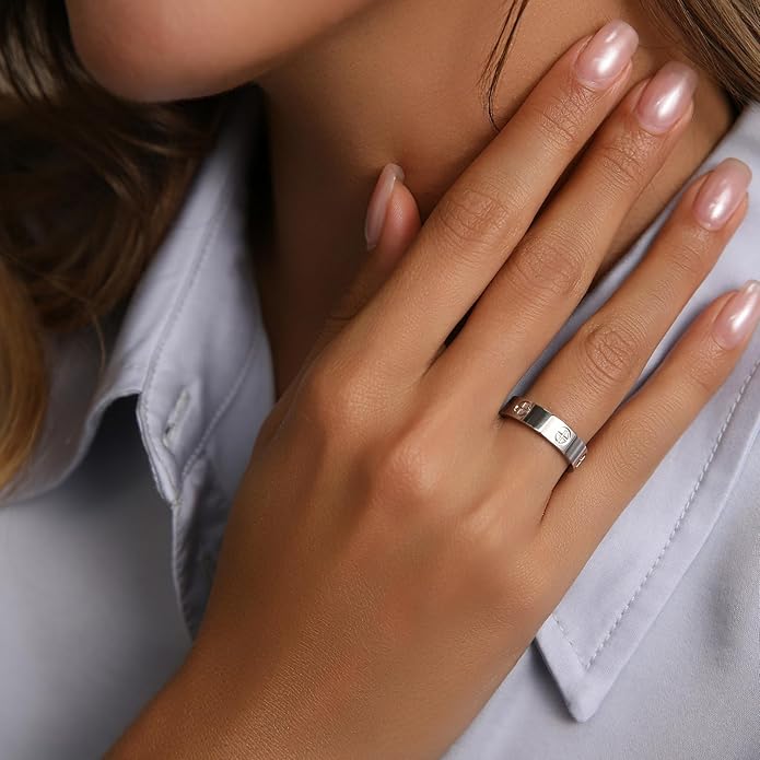 18K Gold-Plated Love Friendship Ring for Women – Stainless Steel Promise Ring & Wedding Band | PDWZNBA Gift Jewelry