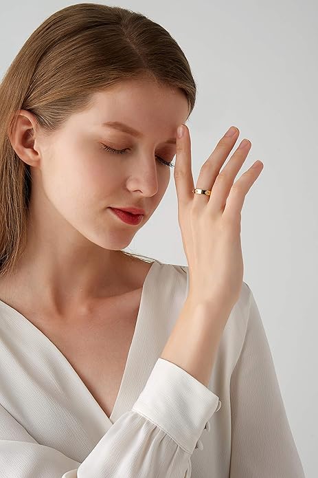 18K Gold-Plated Love Friendship Ring for Women – Stainless Steel Promise Ring & Wedding Band | PDWZNBA Gift Jewelry