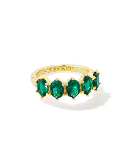 Kendra Scott Tatum Band Ring for Women – Gold Green Mix, Size 7 | Stylish Statement Fashion Jewelry