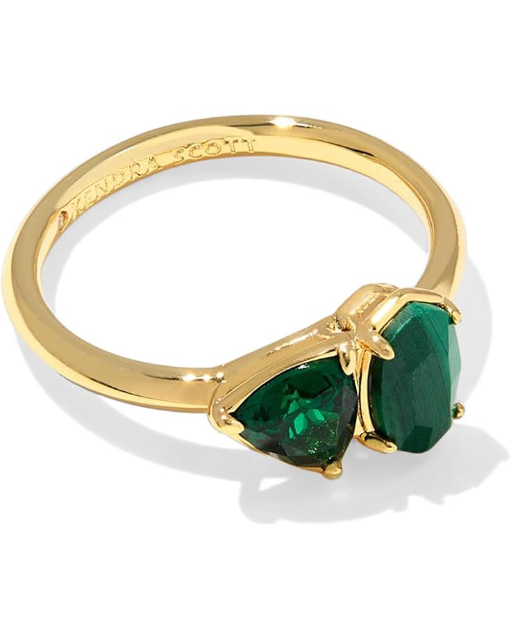 Kendra Scott Tatum Band Ring for Women – Gold Green Mix, Size 7 | Stylish Statement Fashion Jewelry